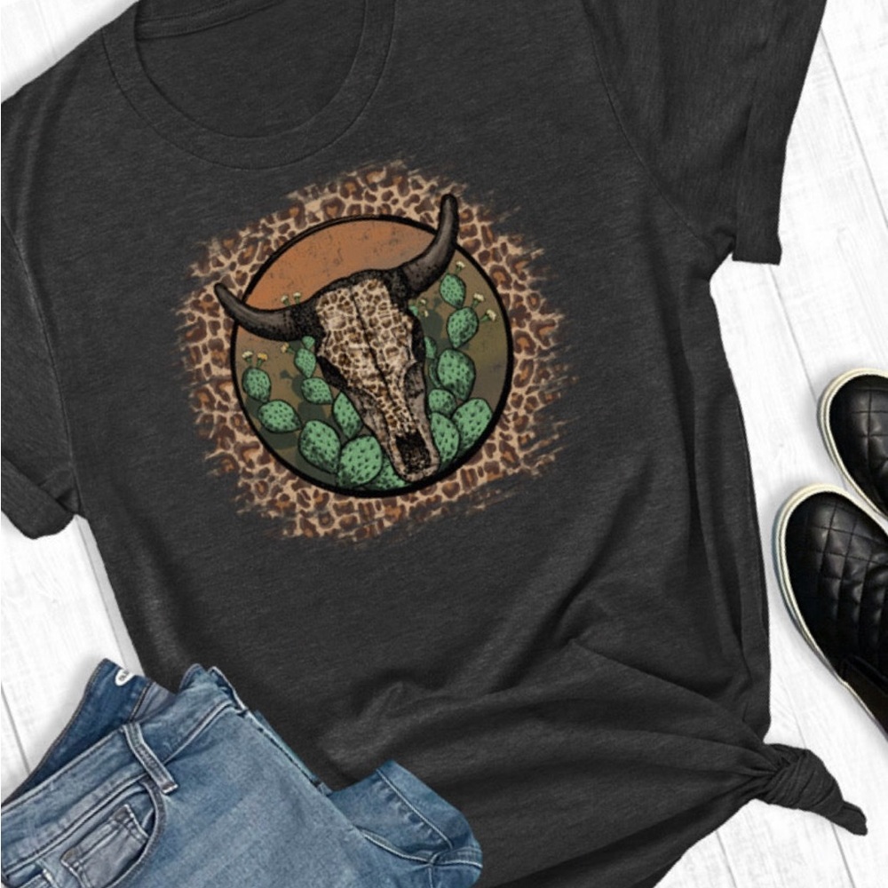 Rainy Bull Skull Tee